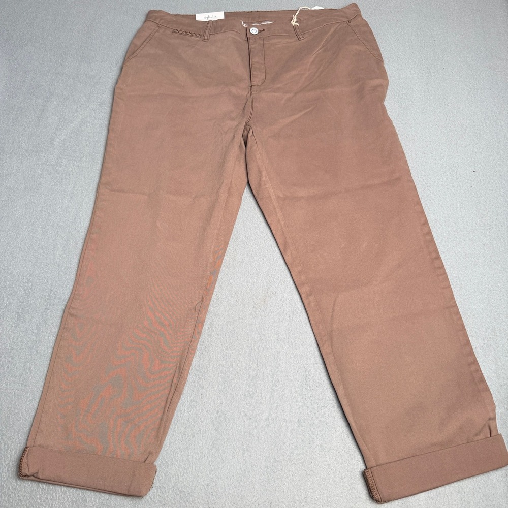 Style & Co Woman Brown Clay Straight Leg Cuffed Pants‎ 54379BN171 Size 18W